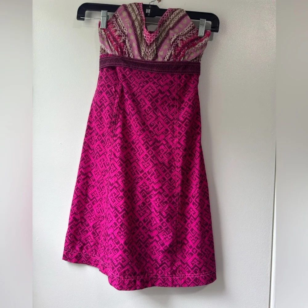 Athleta Pink Patterned Halter Neck Dress